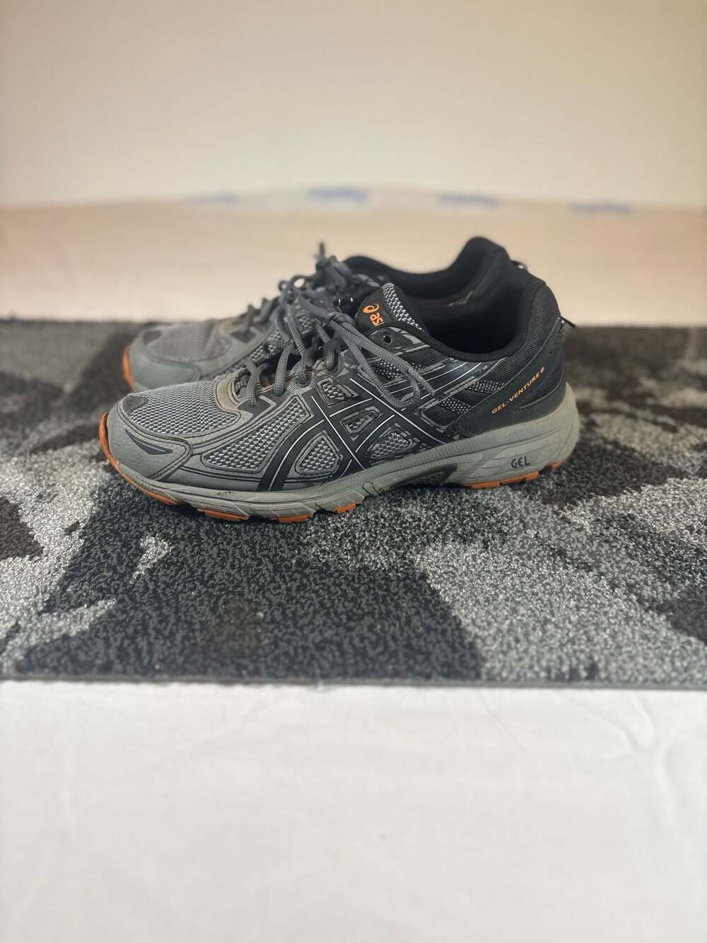 ASICS Gel-Venture 6 Men's Trail Running Shoes Gray Orange Size 10.5 T7G1Q